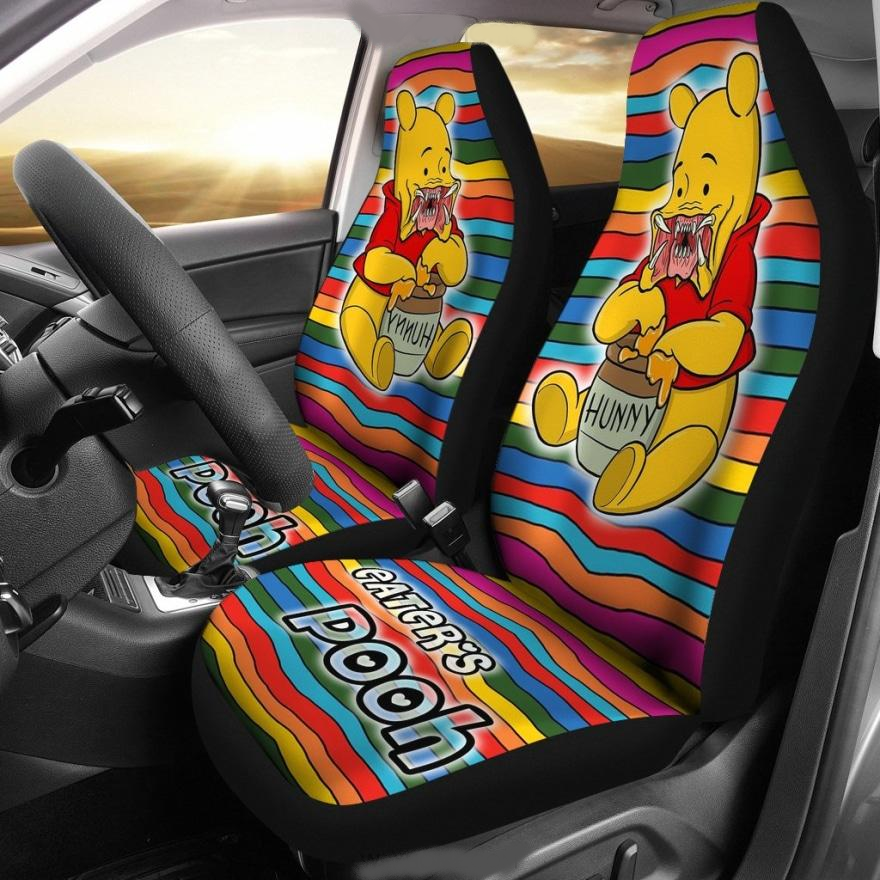 WTP Car Seat Covers Scary Eater's Pooh Rainbow Seat Covers