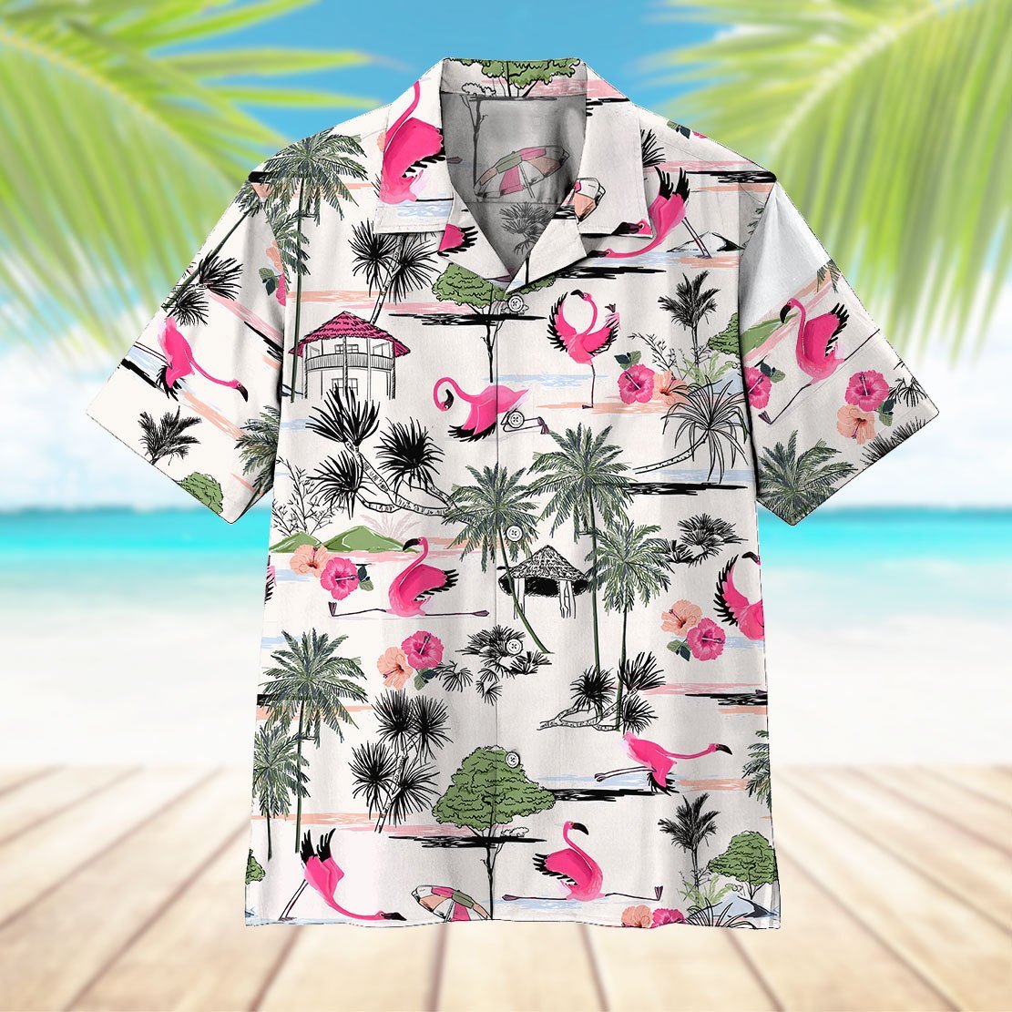Unifinz Flamingo Hawaii Shirt Vintage Yoga Flamingo Hawaiian Shirt Flamingo Aloha Shirt 2025