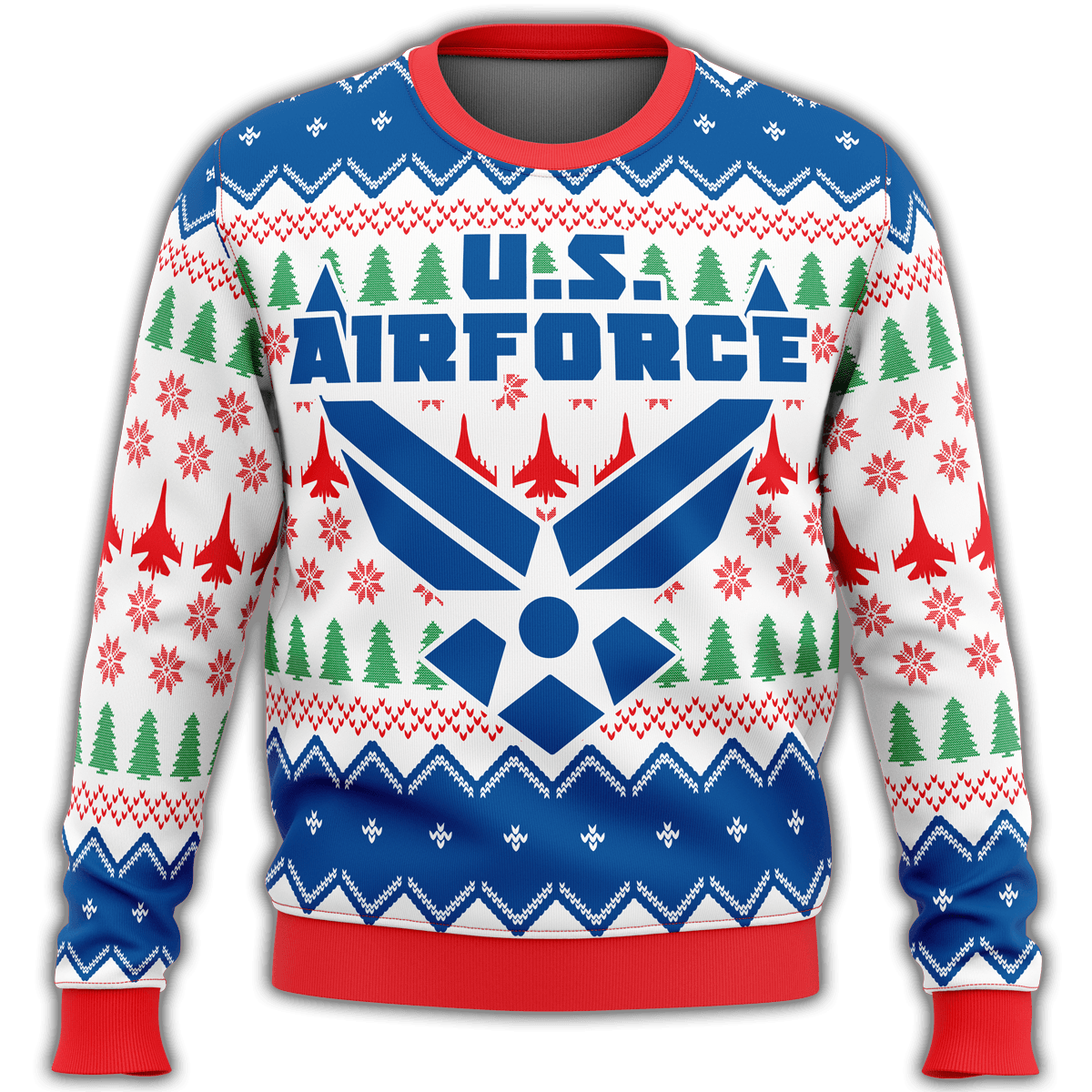 Veteran Ugly Sweater Veteran US Air Force Symbol Christmas Pattern Sweater