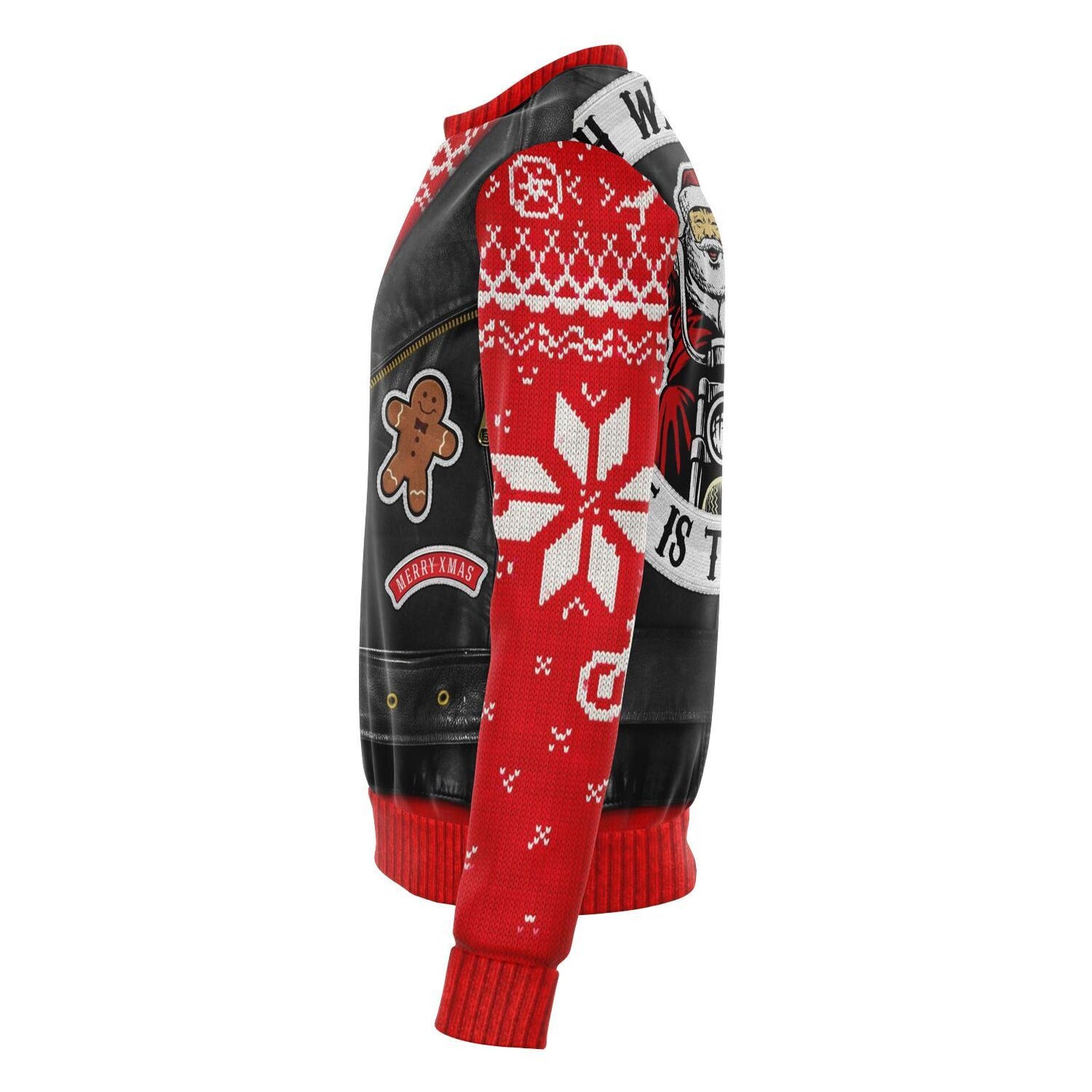 Motorcycle Ugly Christmas Sweater Christmas Oh What Fun It Is To Ride Biker Costume Red Sweater