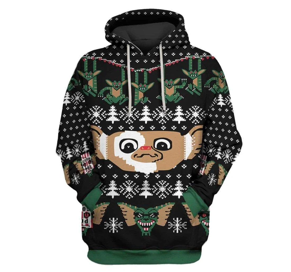 Gremlins Hoodie Gremlins Christmas Pattern Hoodie Black Unisex