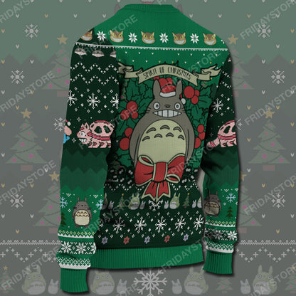 Unifinz GB Ugly Sweater GB Totoro Spirit Of Christmas Sweater Awesome Totoro Ugly Sweater 2022