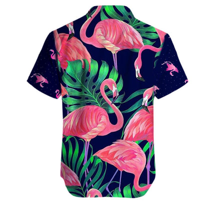Unifinz Flamingo Aloha Shirt Vintage Flamingo Hawaiian Shirt Flamingo Hawaii Shirt 2024