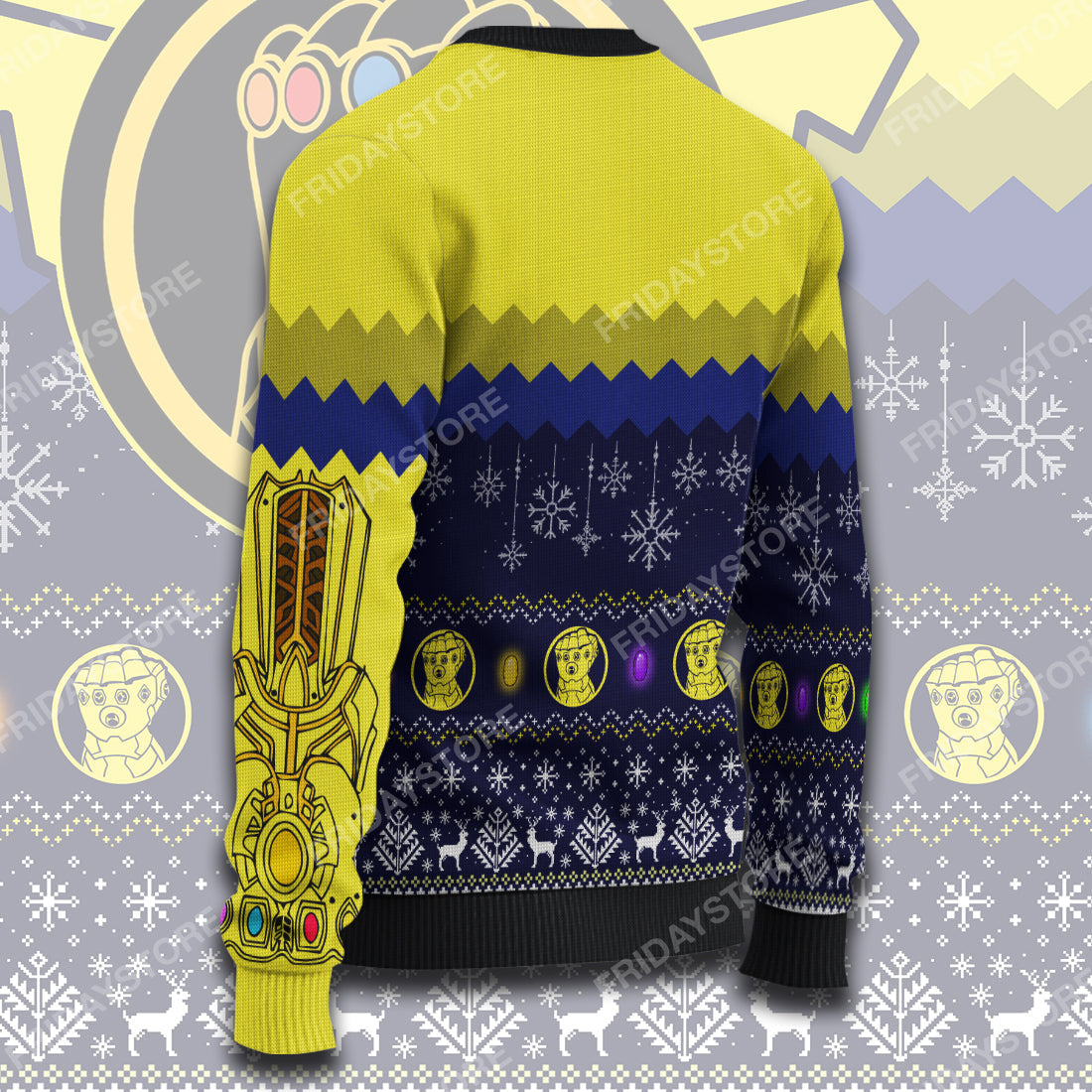 Unifinz MV Ugly Sweater Infinity Gauntlet Christmas Sweater Cool MV Sweater 2023