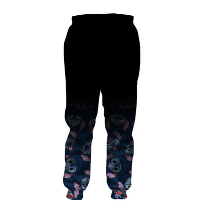 Unifinz DN Pants Stitch Emotion Jogger 6XL Black Cute High Quality DN Stitch Sweatpants 2023