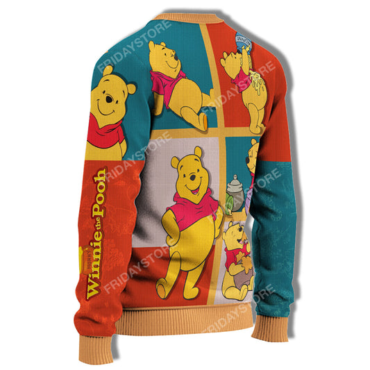 Unifinz DN WTP Sweater Emotions Of Pooh Honey Ugly Sweater Cute Amazing DN WTP Ugly Sweater 2022
