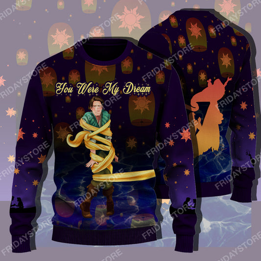 Unifinz DN Sweater Tangled Flynn Rider You Were My Dream Couple Ugly Sweater DN Flynn Ugly Sweater 2022