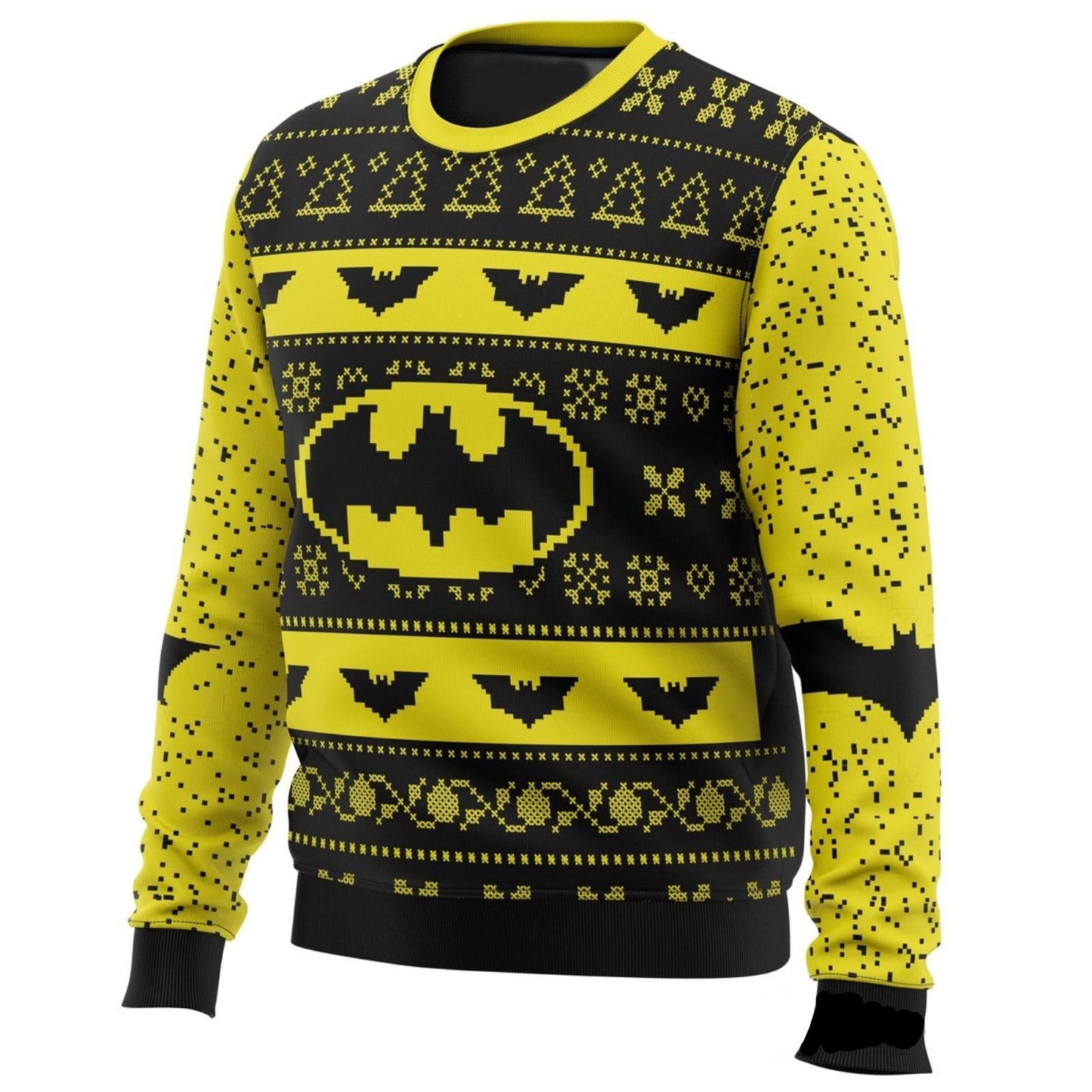 Batman Sweatshirt Batman DC Symbol Pattern Sweatshirt Black Yellow Unisex