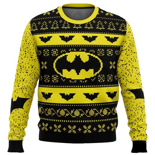 Batman Sweatshirt Batman DC Symbol Pattern Sweatshirt Black Yellow Unisex