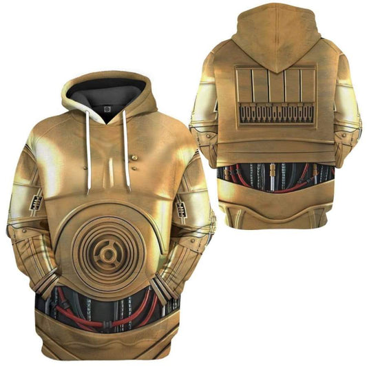 SW Hoodie SW C-3PO Costume Hoodie Yellow Unisex