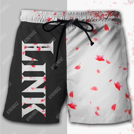 Unifinz Legend Of Zelda Beach Short Link Cherry Blossom Black White Short Legend Of Zelda Beach Short 2022