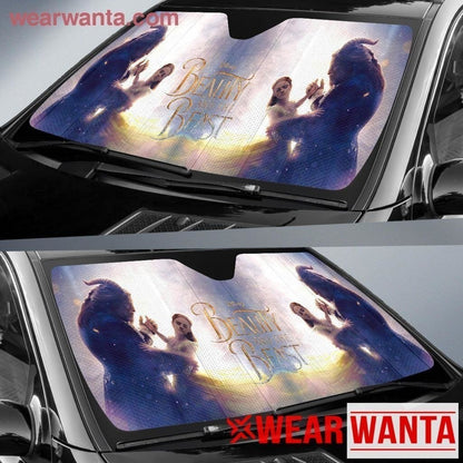  DN Beauty And The Beast Car Sun Shade Beauty And The Beast Dancing Windshield Sun Shade