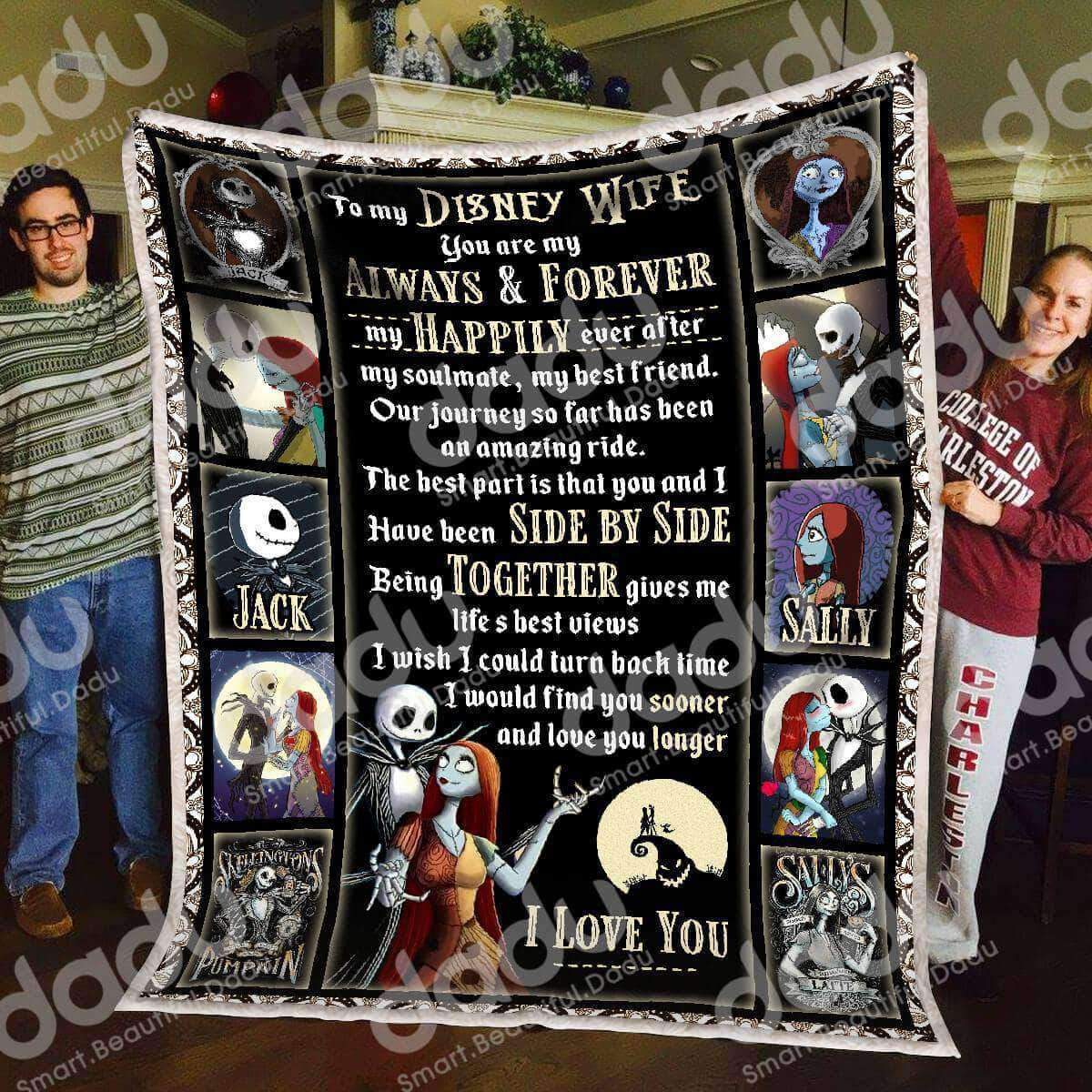  Nightmare Before Christmas Blanket To My Disney Wife I Love You Jack And Sally Blanket