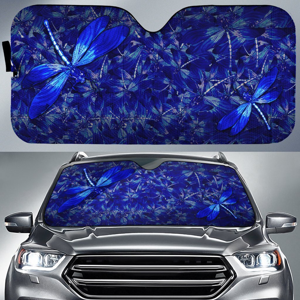  Dragonfly Car Sun Shade Blue Dragonfly Windshield Sun Shade