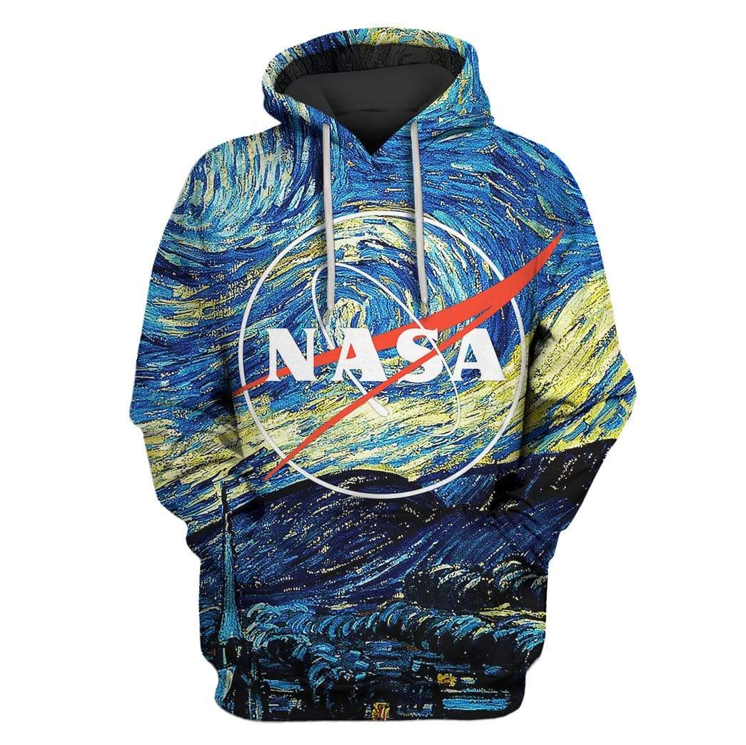 NASA Hoodie Nasa On Starry Night Hoodie Blue Unisex