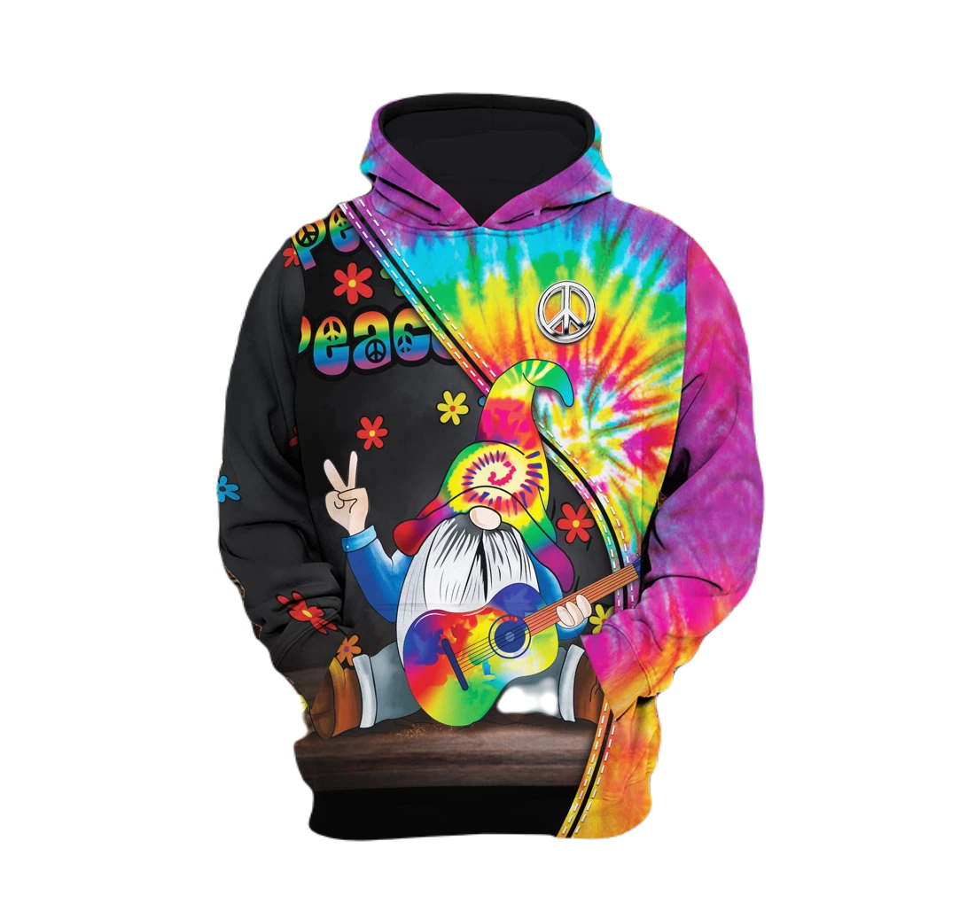 Gnome Hoodie Gnome Hippie Tie Dye Peace Hoodie Colorful Unisex