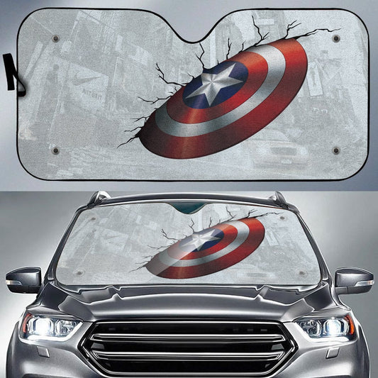  MV Captain American Car Sun Shade Captain American Sheld Broken Glass Auto Sun Shade