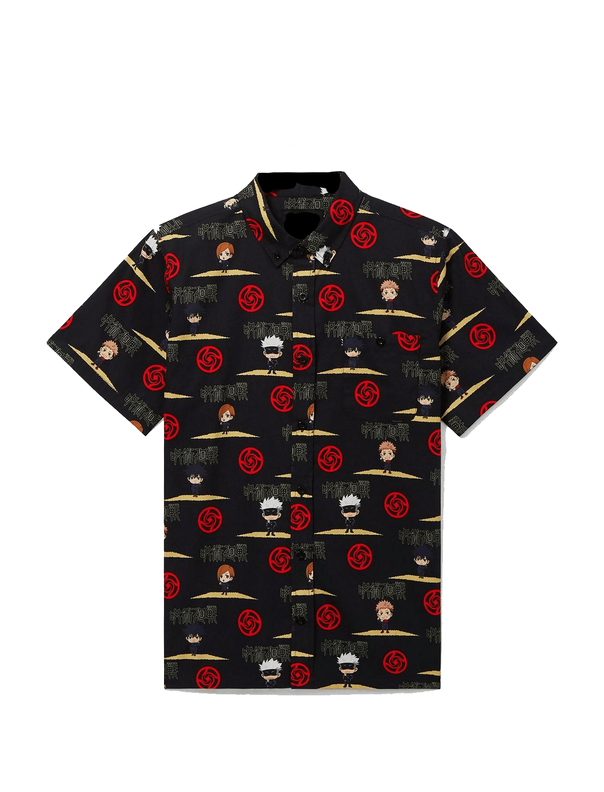 Jujutsu Kaisen Hawaii Shirt Chibi Characters Pattern Aloha Shirt Black Unisex