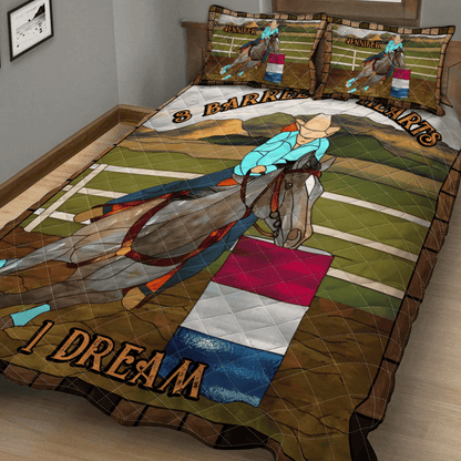 Horse Bedding Set Three Barrels Two Hearts One Dream Duvet Covers Colorful Unique Gift