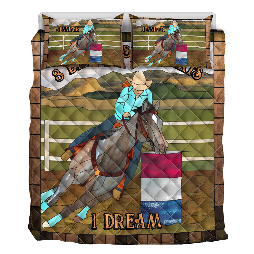 Horse Bedding Set Three Barrels Two Hearts One Dream Duvet Covers Colorful Unique Gift