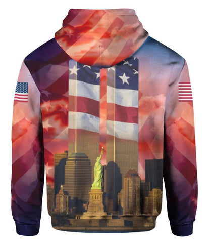 Unifinz Patriot Day T-shirt 9-11 We Will Never Forget Patriot Day American Flag Twin Tower Hoodie Patriot Day Hoodie 2023