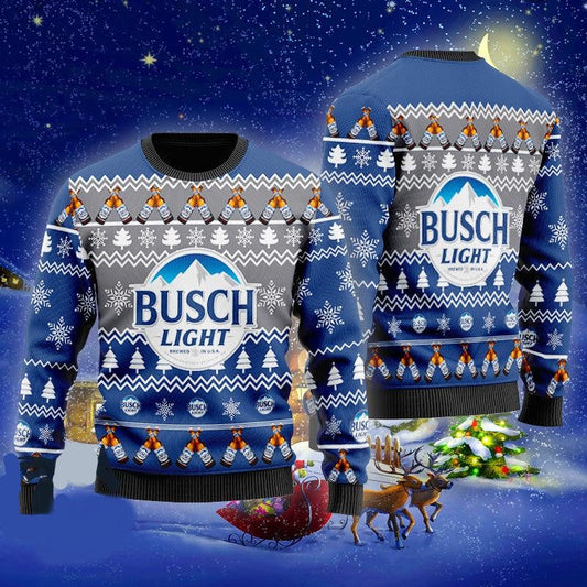 Busch Light Sweatshirt Christmas Cheers With Busch Light Beer Sweatshirt Blue Unisex