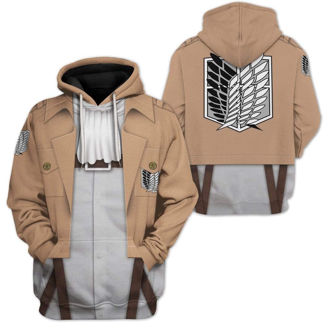  Attack On Titan T-shirt Attack On Titan Uniform Costume Hoodie Anime Shirt Adult Full Print Unisex