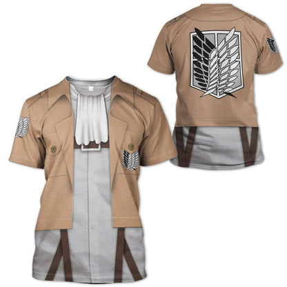  Attack On Titan T-shirt Attack On Titan Uniform Costume Hoodie Anime Shirt Adult Full Print Unisex