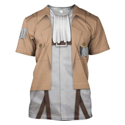  Attack On Titan T-shirt Attack On Titan Uniform Costume Hoodie Anime Shirt Adult Full Print Unisex