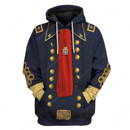  Historical Hoodie George Armstrong Custer Costume 3d Apparel Hoodie Adult Unisex Full Print