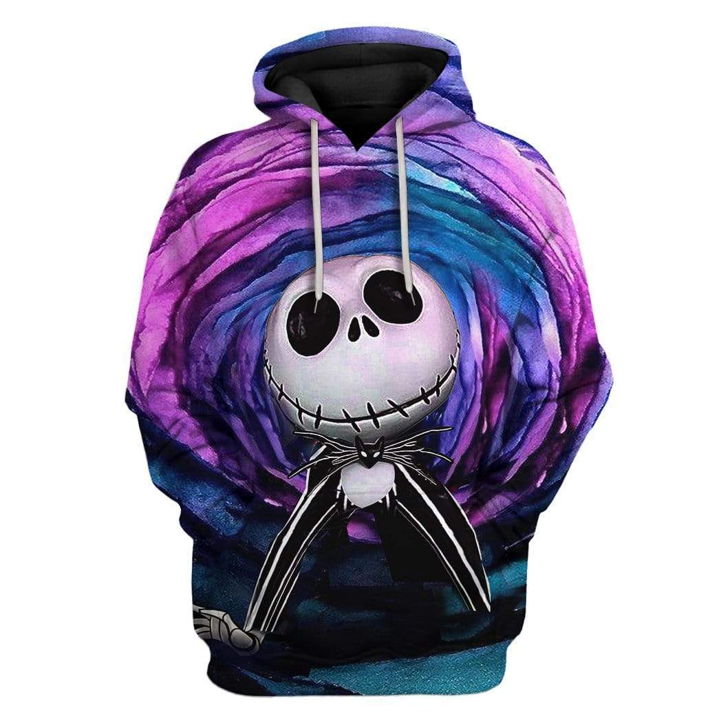  Nightmare Before Christmas Hoodie Jack Skellington Illusion Pink Blue Hoodie Colorful Full Print