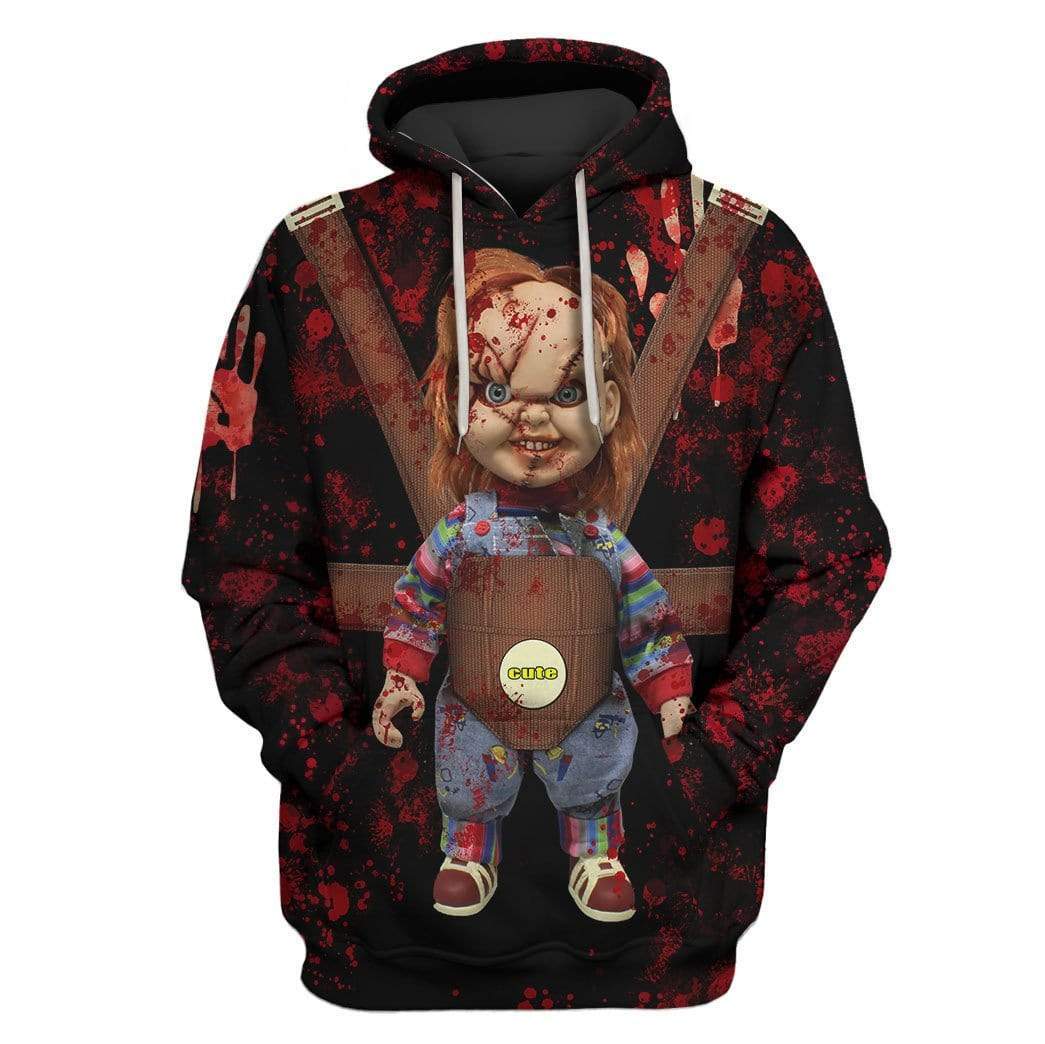 Halloween Hoodie Chucky Hoodie Bloody Cute Chucky Hoodie Horro Hoodie