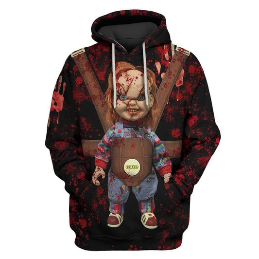 Halloween Hoodie Chucky Hoodie Bloody Cute Chucky Hoodie Horro Hoodie