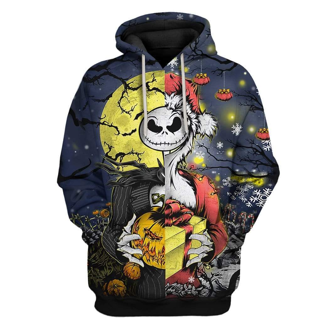  Nightmare Before Christmas Hoodie Jack Skellington Santa Christmas Halloween Hoodie Full Size Full Print