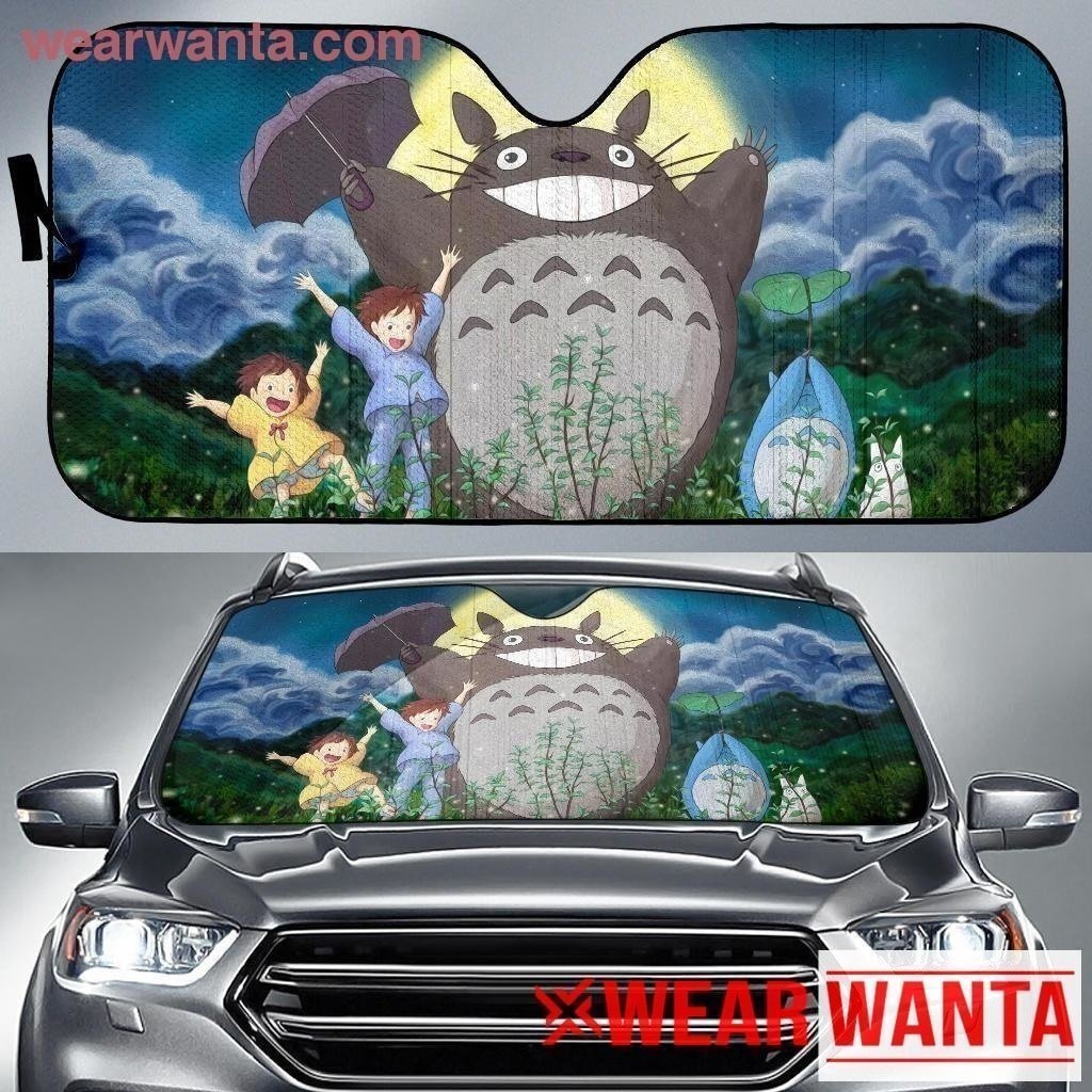  Totoro Ghibli Car Sun Shade Cute Totoro Night Windshield Sun Shade