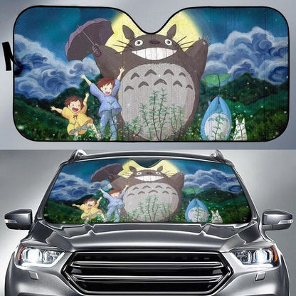  Totoro Ghibli Car Sun Shade Cute Totoro Night Windshield Sun Shade