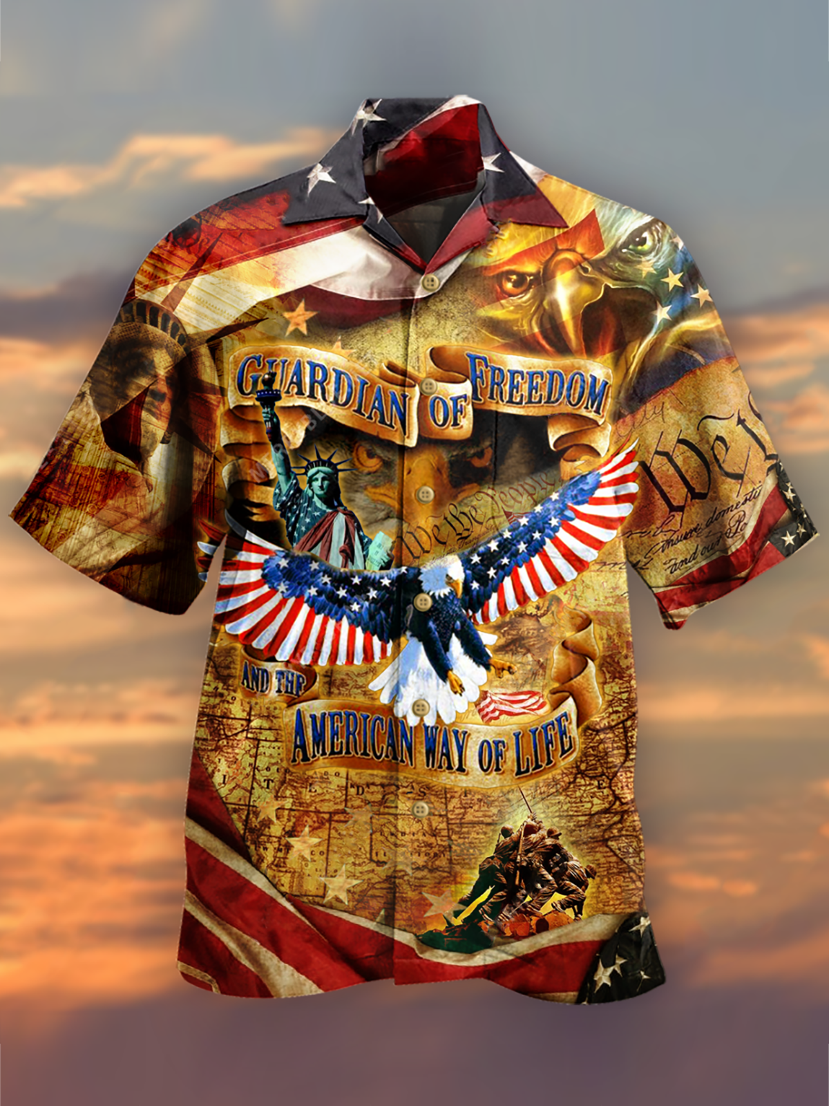 Unifinz Independence Day Hawaiian Shirt Guardian Of Freedom American Way Of Life Hawaii Aloha Shirt 2022