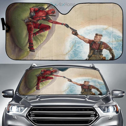  MV Deadpool Car Sun Shade Deadpool Cable Funny The Creation of Adam Windshield Sun Shade