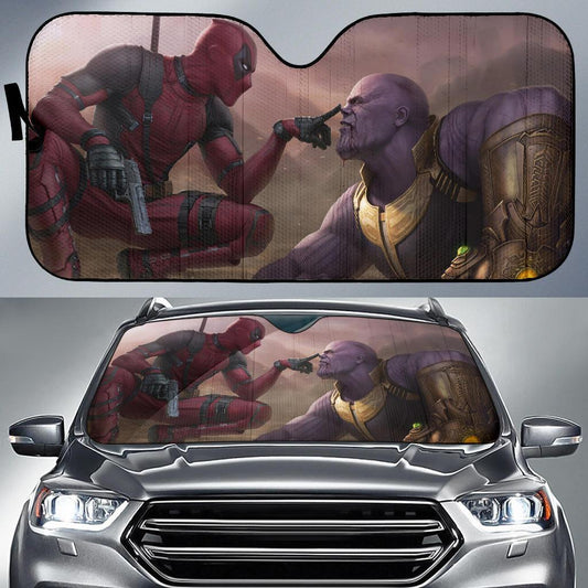 MV Windshield Sun Shade Deadpool Vs Thanos Funny Car Sun Shade MV Car Sun Shade