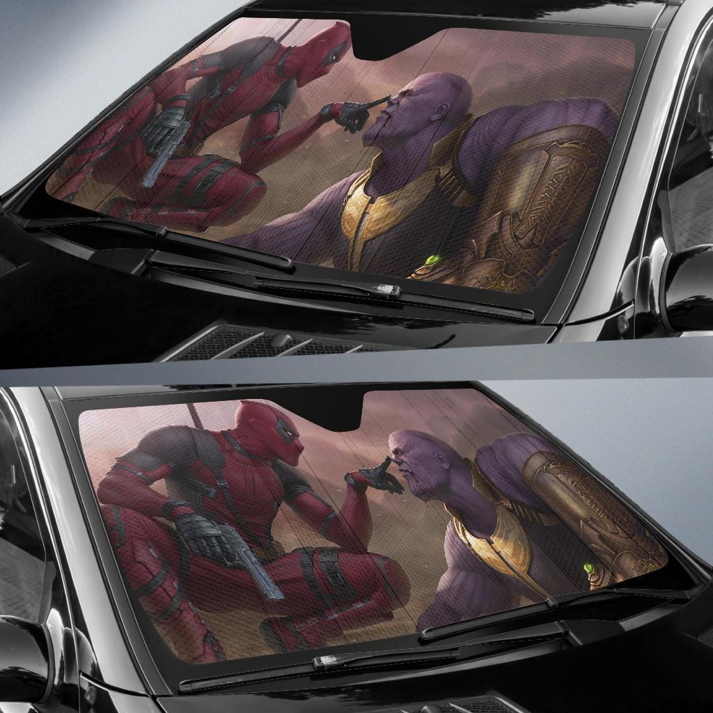 MV Windshield Sun Shade Deadpool Vs Thanos Funny Car Sun Shade MV Car Sun Shade