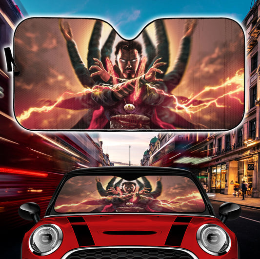 MV Windshield Sun Shade Dr Strange Casting Spell Car Sun Shade MV Car Sun Shade