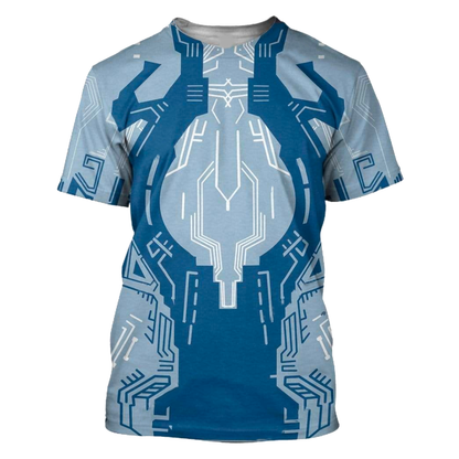 Halo Hoodie Halo 4 Cortana Costume T-shirt Blue Unisex