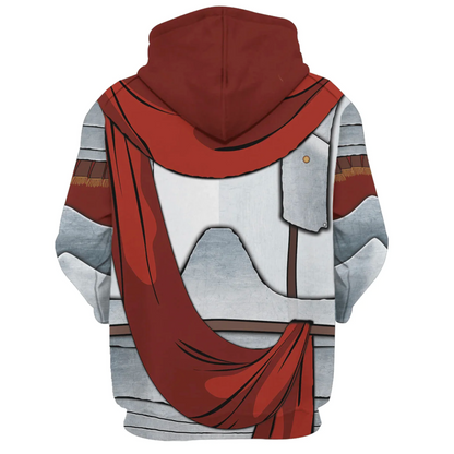 Historical Hoodie Roman Army Centurion Costume T-shirt Red Gray Unisex