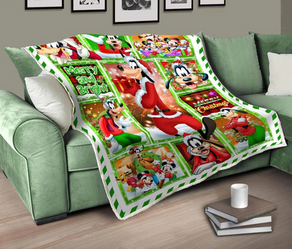 DN Christmas Blanket Goofy Merry And Bright Christmas Blanket