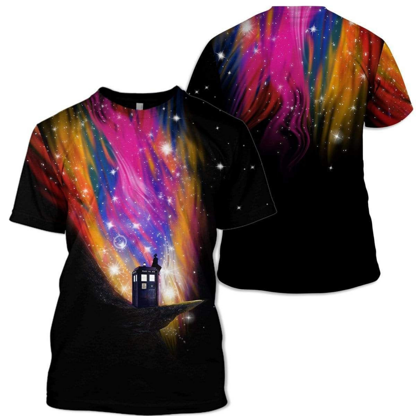 Doctor Who Hoodie Police Box Doctor Who Tardis Galaxy T-shirt Black Unisex