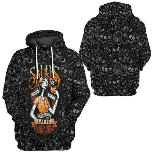 Nightmare Before Christmas Shirt Pumpkin Spiced Latte Sally Black Hoodie Nightmare Before Christmas Hoodie