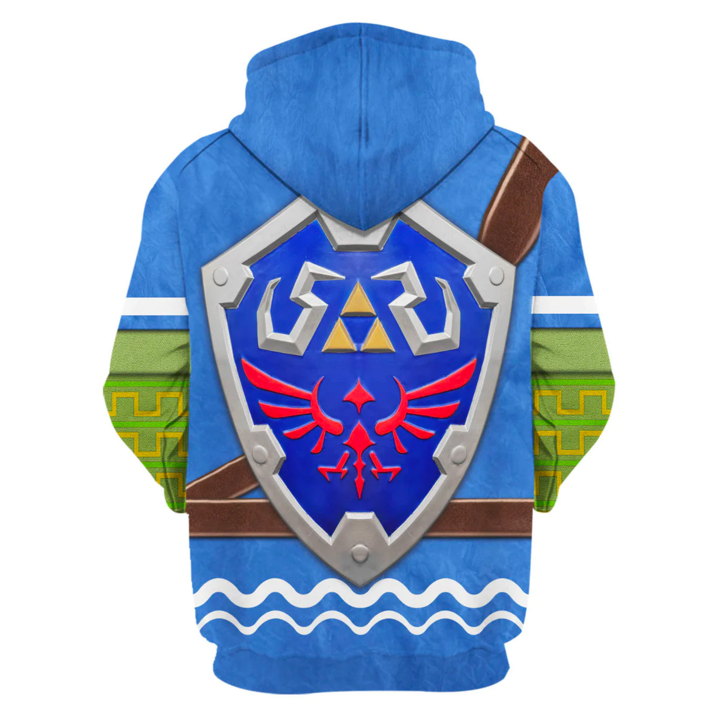 The Legend Of Zelda Hoodie Wind Waker Attire Shield Costume T-shirt Blue Unisex