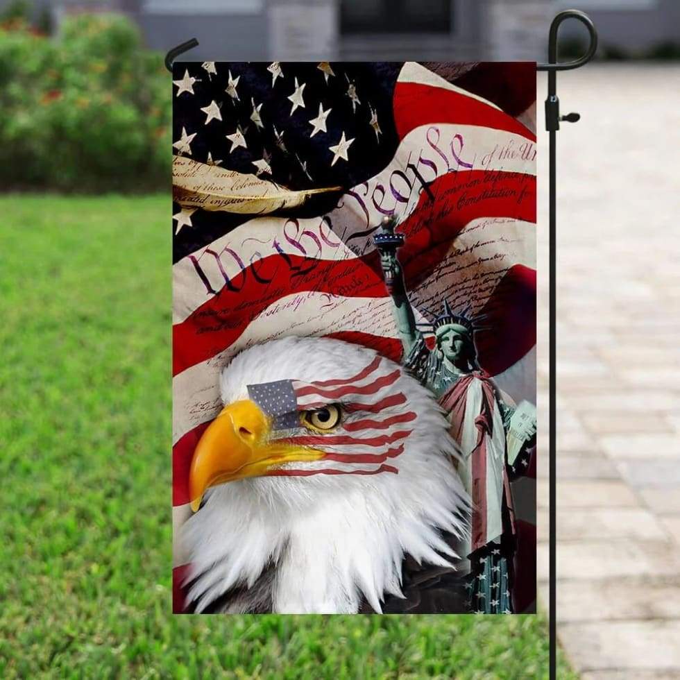 Unifinz 4th Of July Flags We The People Eagle Statue Of Liberty Garden Flag Fourth Of July Calebration 4th Of July Garden Flag 2022