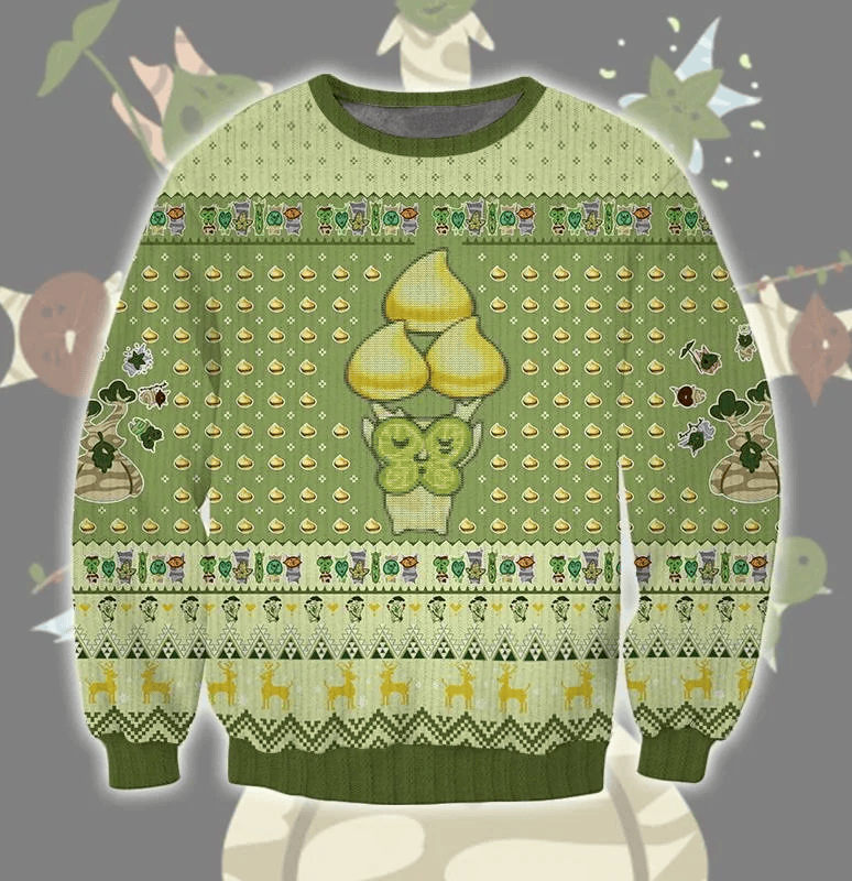 The Legend Of Zelda Sweatshirt Korok Seed Graphic Pattern Sweatshirt Green Unisex