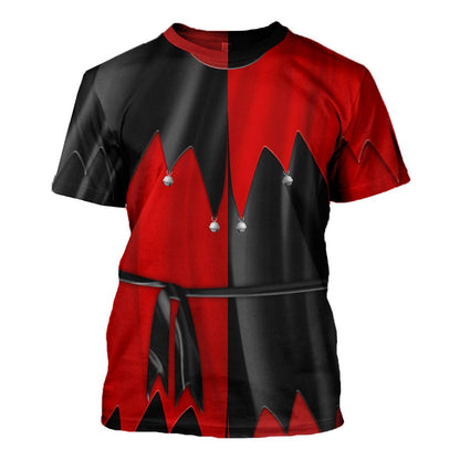 Halloween Shirt Halloween Red Evil Jester Black Red Costume Hoodie Halloween Costume Full Print Full Size